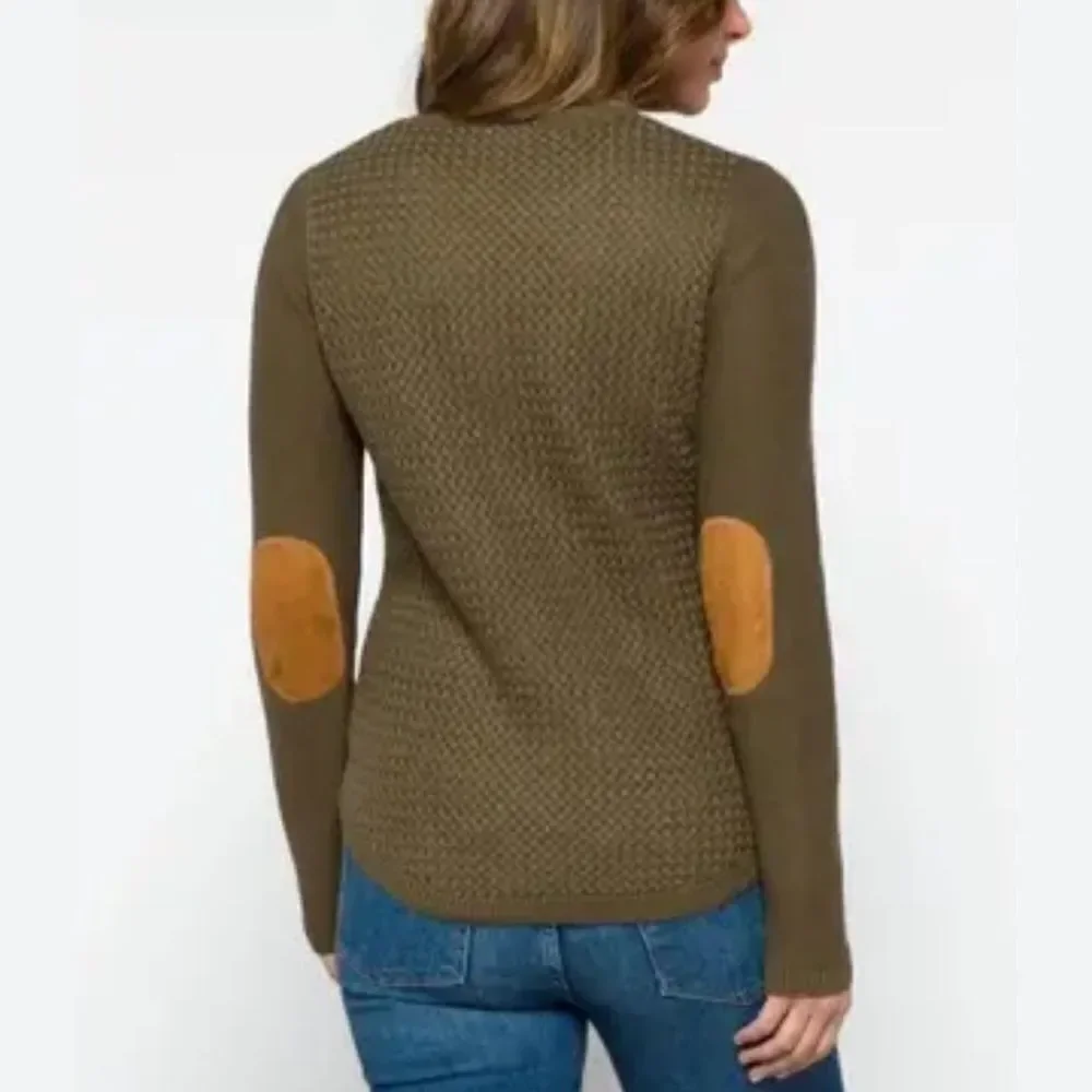 Stitch Fix Lety & Me Josey Elbow Patch Sweater Green Women’s Small